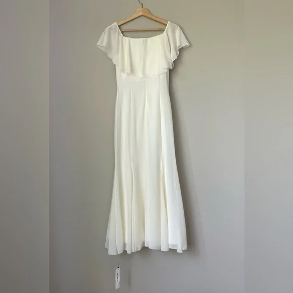 NWT Reformation Charee Dress Eggshell Ivory Off Shoulder Bridal | US 2 UK 6 - Picture 8 of 14